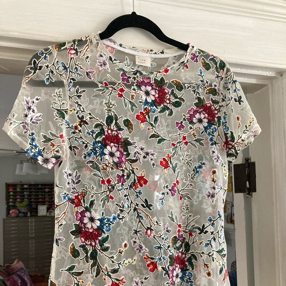Sheer floral top